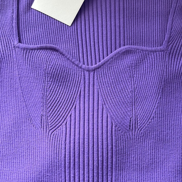 REMAIN Purple Passion Flower Dense Knit Curved Neck Dress US 6 Reg. $328 - Picture 6 of 11